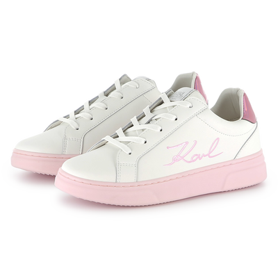 Sneakers in pelle con lacci KARL LAGERFELD KIDS BAMBINA