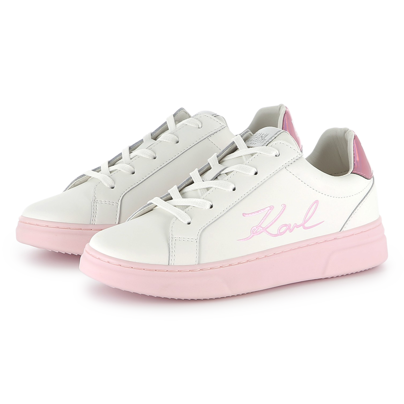 Sneakers in pelle con lacci KARL LAGERFELD KIDS 
                        BAMBINA