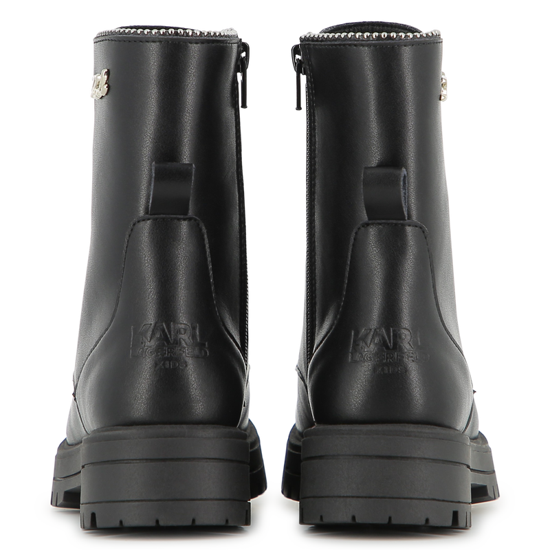 Stivale stringato a met&agrave; polpaccio in pelle di vac KARL LAGERFELD KIDS 
                        BAMBINA