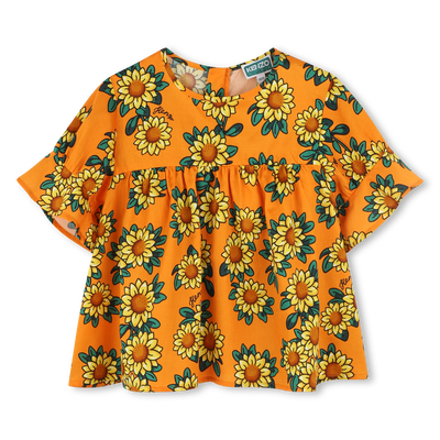 Blusa in raso di cotone KENZO KIDS BAMBINA