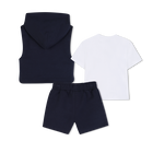 Set t-shirt + felpa + pantaloncini BOSS 
                    RAGAZZO