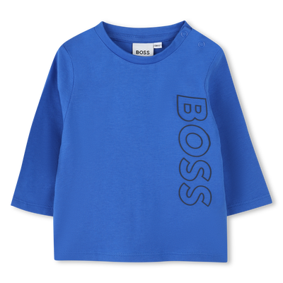 T-shirt cotone logo verticale BOSS RAGAZZO