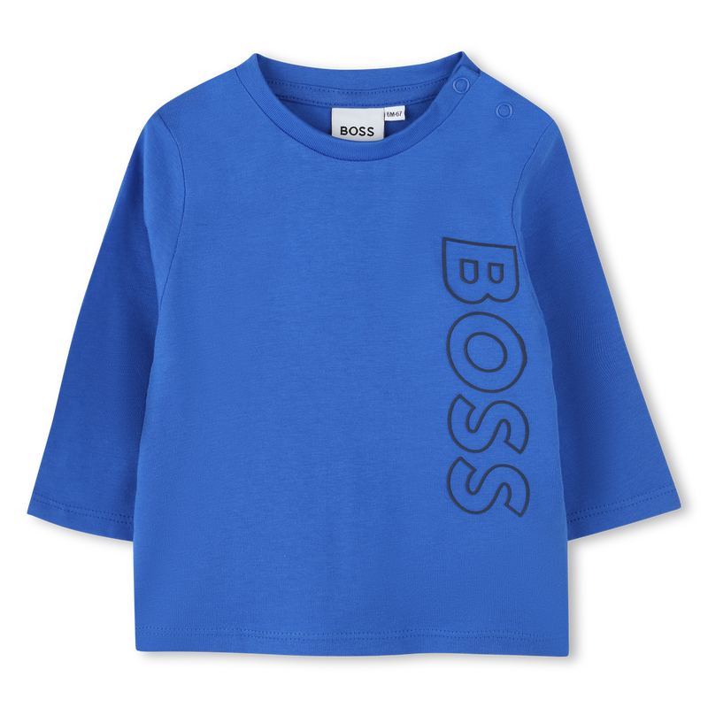 T-shirt cotone logo verticale BOSS 
                        RAGAZZO