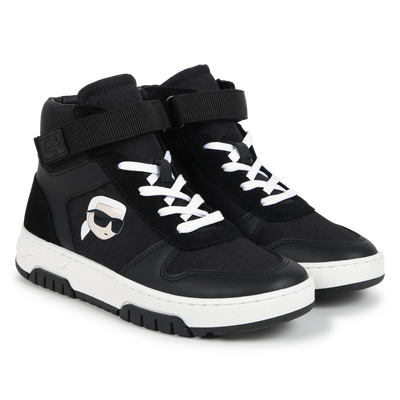 High-Top Leather Sneakers KARL LAGERFELD KIDS RAGAZZO