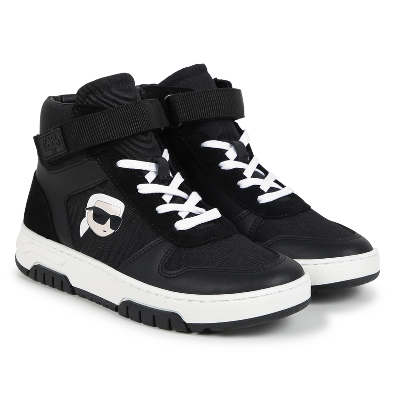 High-Top Leather Sneakers KARL LAGERFELD KIDS 
                        RAGAZZO