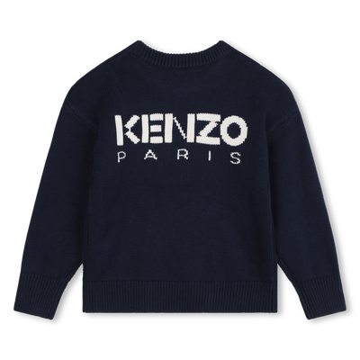 Pullover lavorato fiori e logo KENZO KIDS BAMBINA