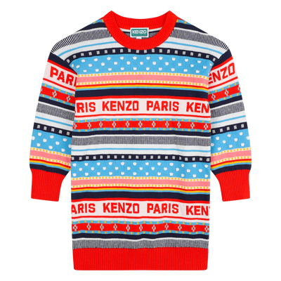 Vestito in maglia jacquard KENZO KIDS BAMBINA