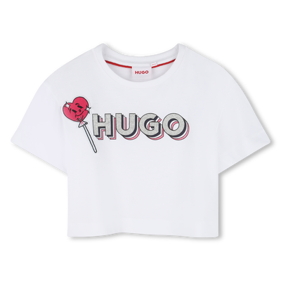 T-shirt con patch e logo HUGO BAMBINA