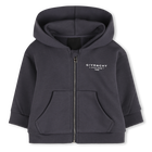 Felpa con cappuccio e zip, GRIGIO SCURO, hi-res