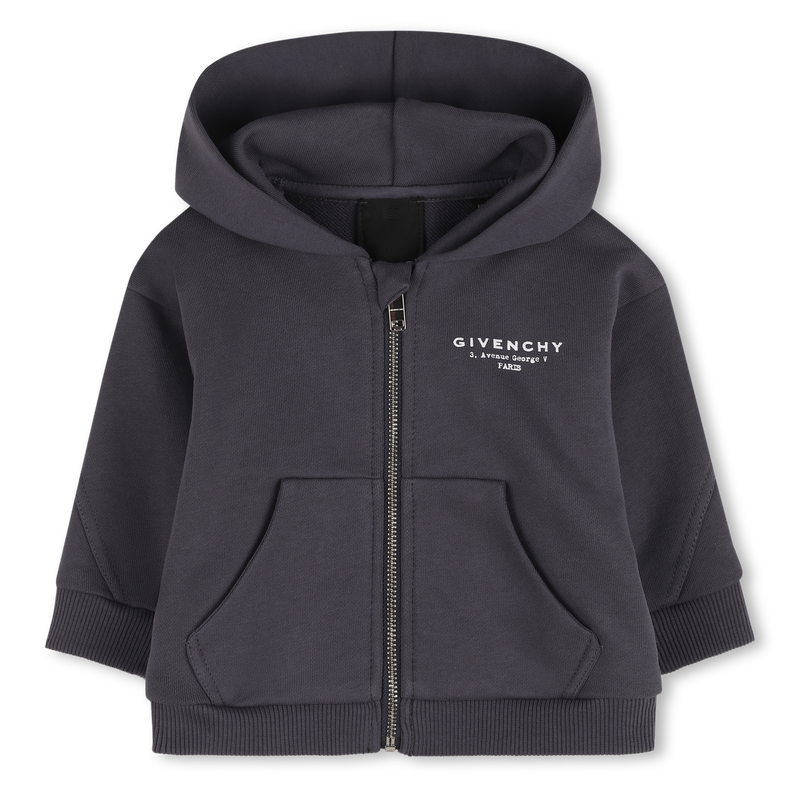 FELPA CON CAPPUCCIO E ZIP GIVENCHY 
                        RAGAZZO