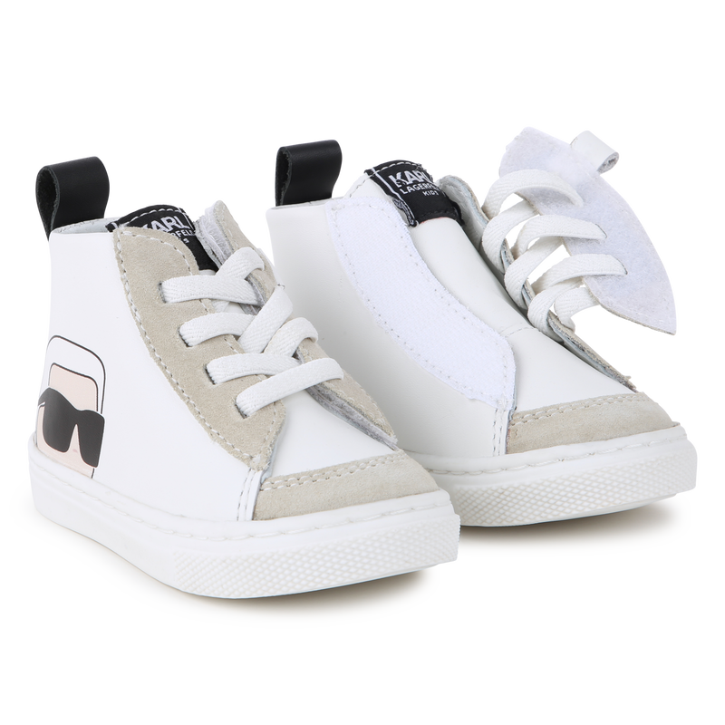 High-Top Leather Sneakers KARL LAGERFELD KIDS 
                        UNISEX