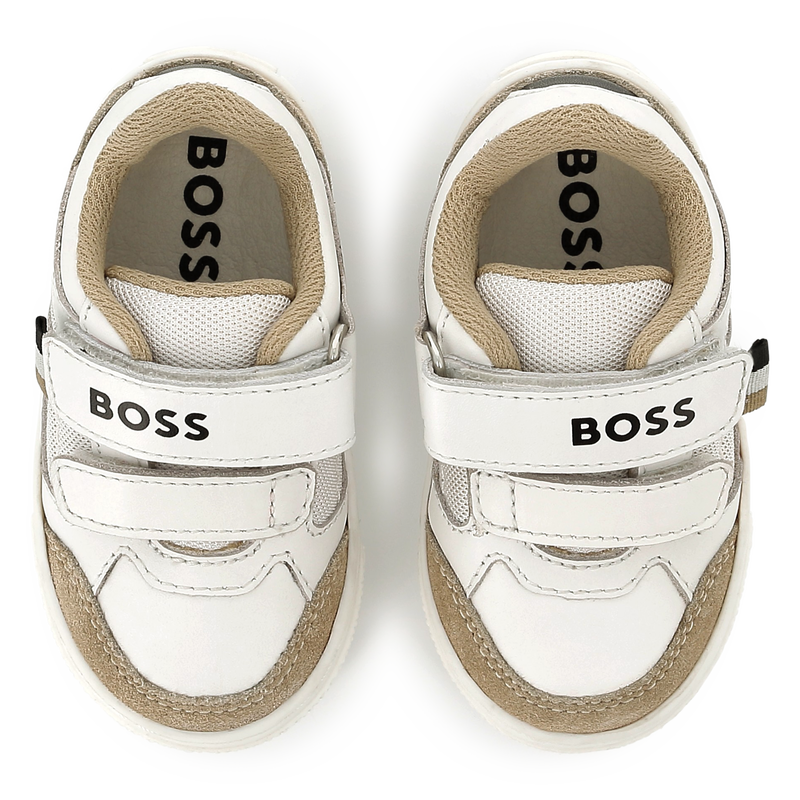 Sneakers in pelle con velcro BOSS 
                        RAGAZZO