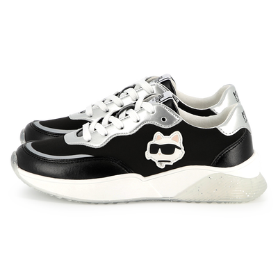 Sneakers con lacci e badge KARL LAGERFELD KIDS BAMBINA