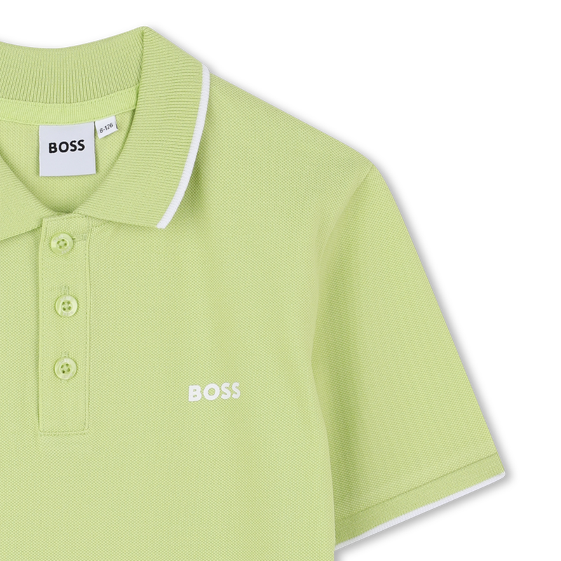 Polo tinta unita piqu&eacute; cotone BOSS 
                        RAGAZZO