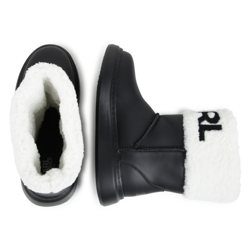 Cuffed Leather Ankle Boots KARL LAGERFELD KIDS 
                        BAMBINA