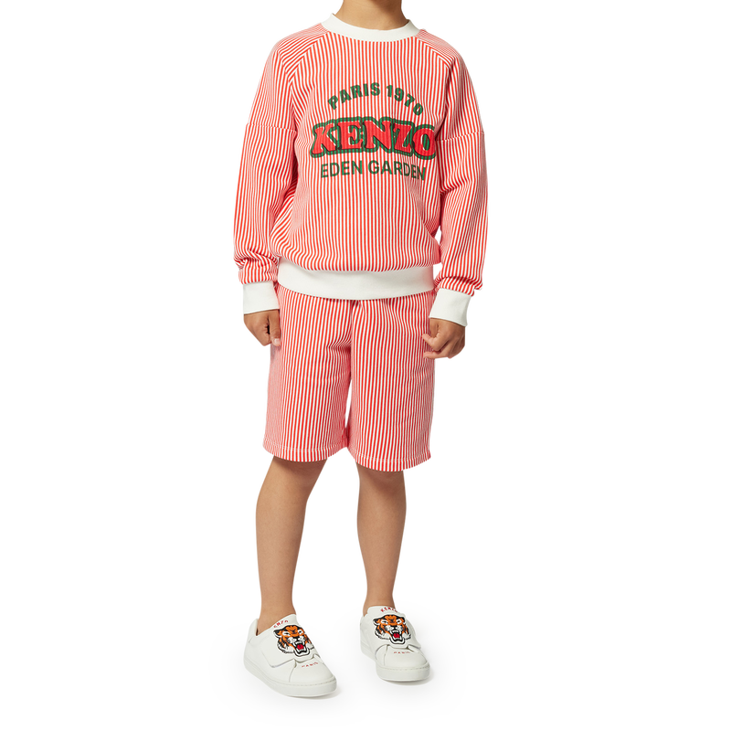 Bermuda in cotone a righe KENZO KIDS 
                        RAGAZZO