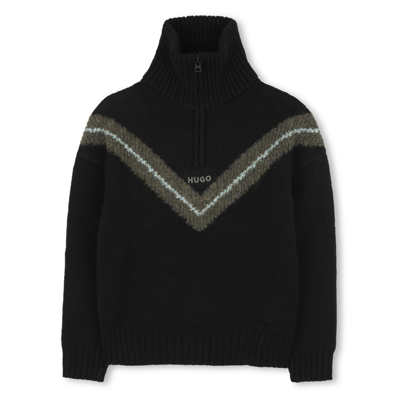 Sweater with stand-up zip collar HUGO 
                        RAGAZZO