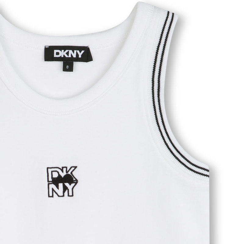 Canotta a coste con ricamo DKNY 
                        BAMBINA
