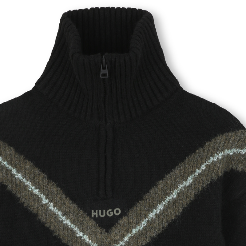 Sweater with stand-up zip collar HUGO 
                        RAGAZZO