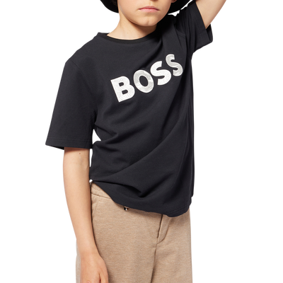 T-shirt di cotone ricamata BOSS RAGAZZO