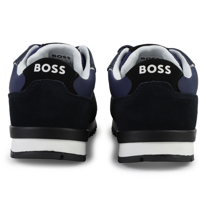 Sneakers stringate misto pelle BOSS 
                        RAGAZZO