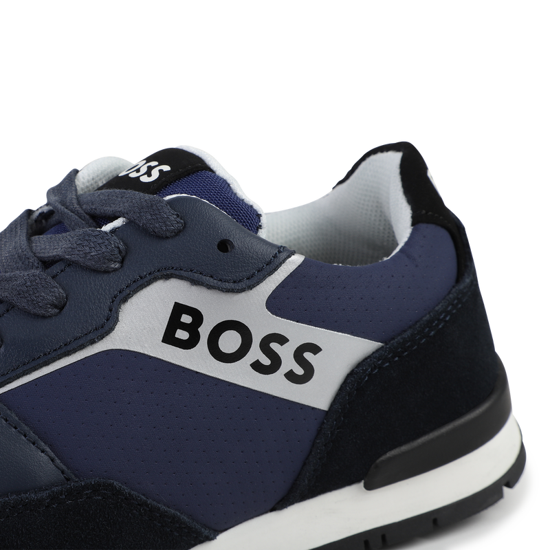 Sneakers stringate misto pelle BOSS 
                        RAGAZZO