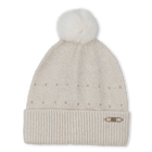 Cappello lavorato a maglia con pompon, ORO CHIARO, hi-res