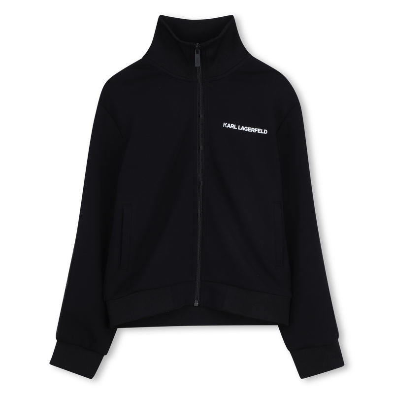 FELPA CON CAPPUCCIO E ZIP KARL LAGERFELD KIDS 
                        RAGAZZO
