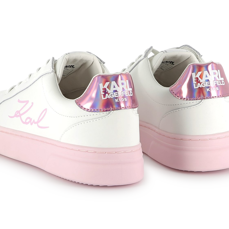 Sneakers in pelle con lacci KARL LAGERFELD KIDS 
                        BAMBINA