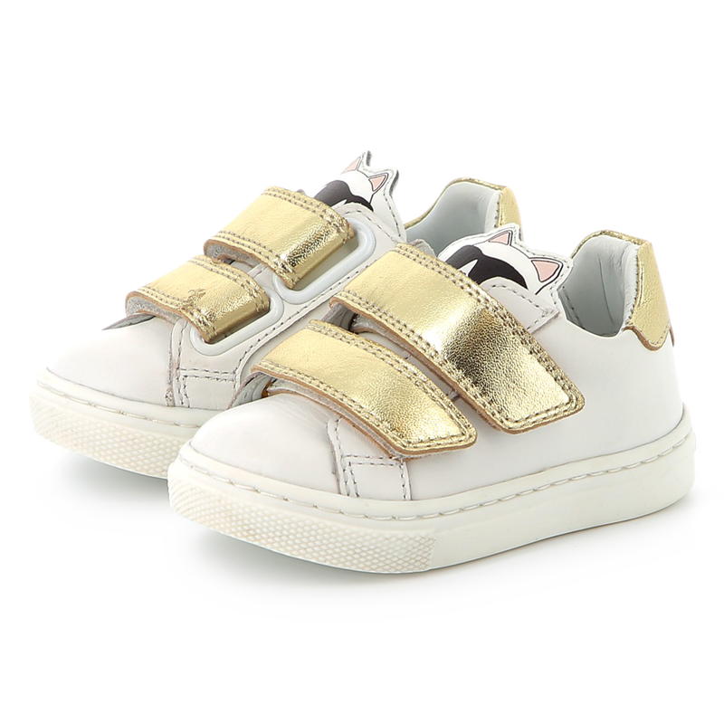 Sneakers in pelle a strappo KARL LAGERFELD KIDS 
                        BAMBINA