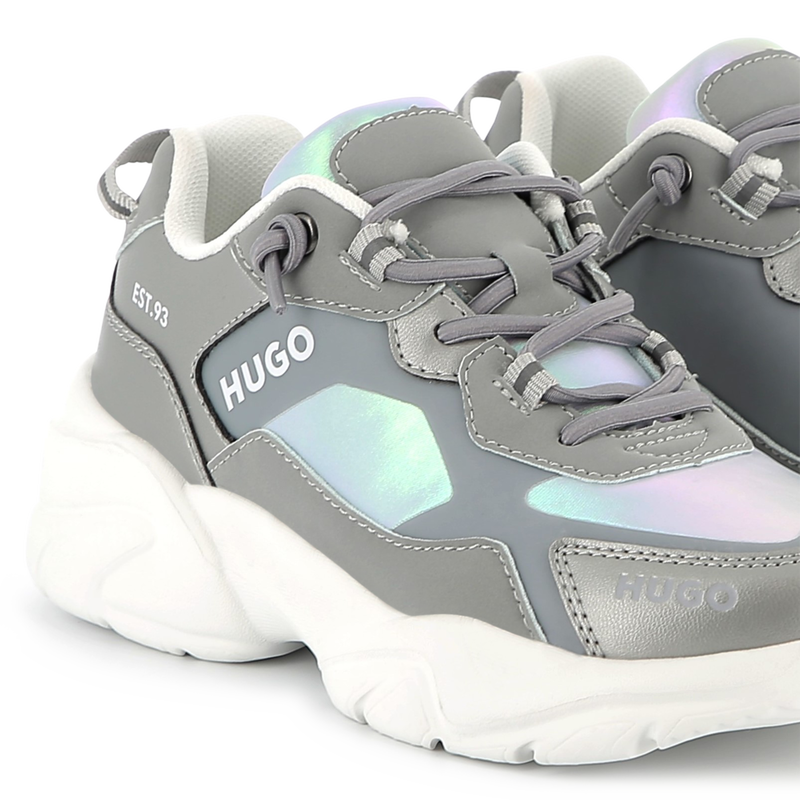 Sneakers stringate bimateriali HUGO 
                        BAMBINA
