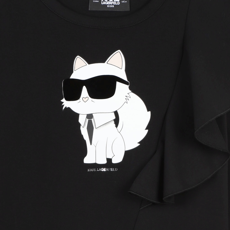Abito dritto con volant KARL LAGERFELD KIDS 
                        BAMBINA
