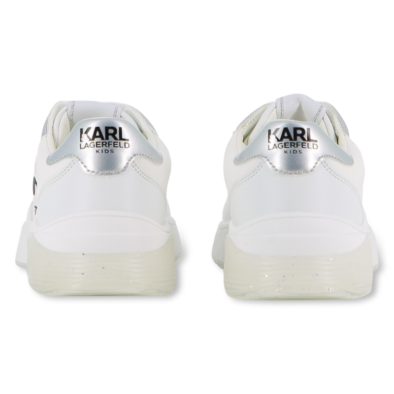 Sneakers con lacci e badge KARL LAGERFELD KIDS 
                        BAMBINA