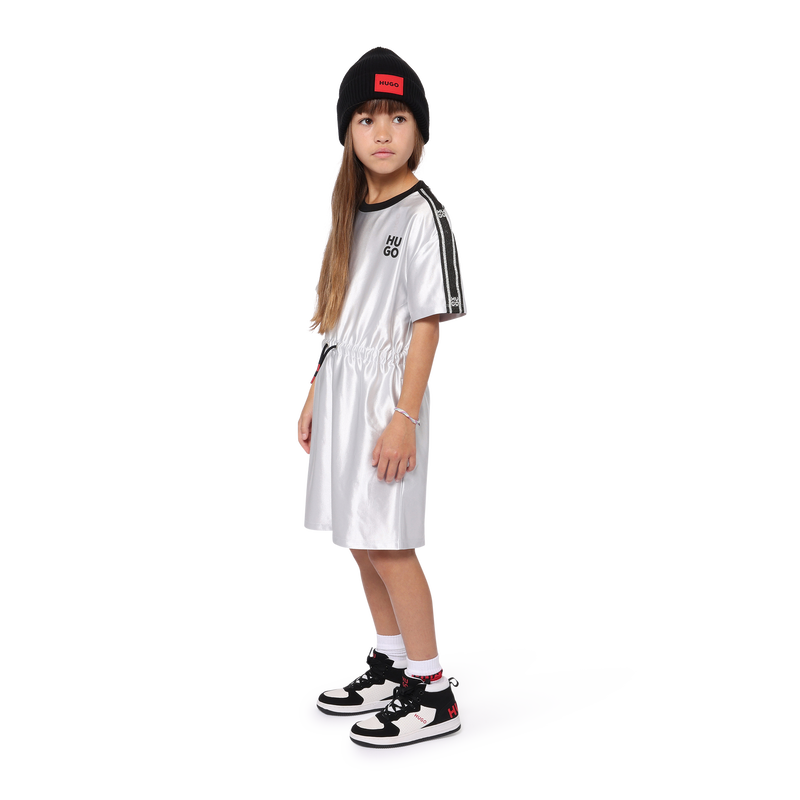Short-Sleeved Satin Dress HUGO 
                        BAMBINA