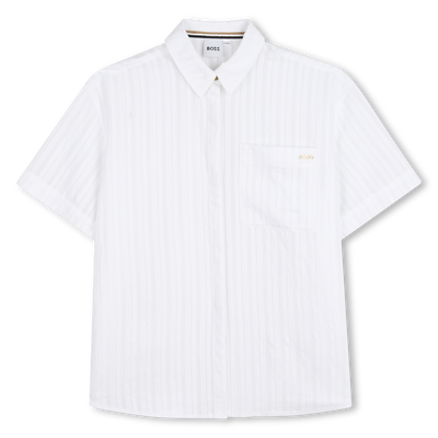 CAMICIA IN TESSUTO LEGGERO GOFFRATO BOSS BAMBINA