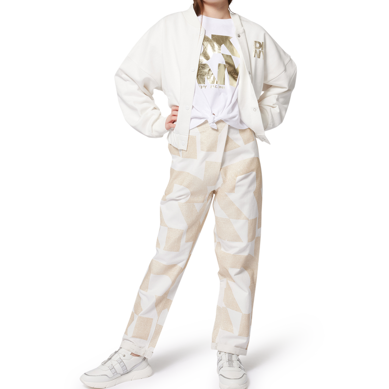 Pantaloni in lino e cotone DKNY 
                        BAMBINA