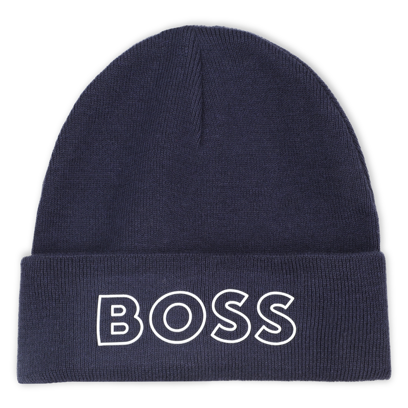 Cappello lavorato a maglia con logo BOSS 
                        RAGAZZO