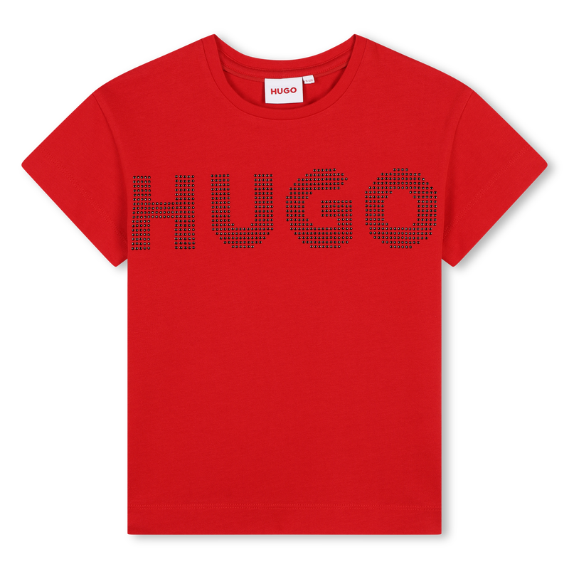 Studded Cotton Logo T-Shirt HUGO 
                        BAMBINA