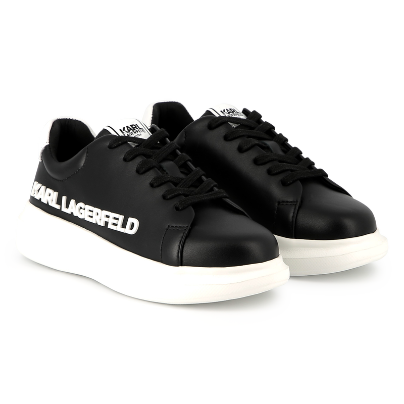 Sneakers in pelle con lacci KARL LAGERFELD KIDS 
                        UNISEX