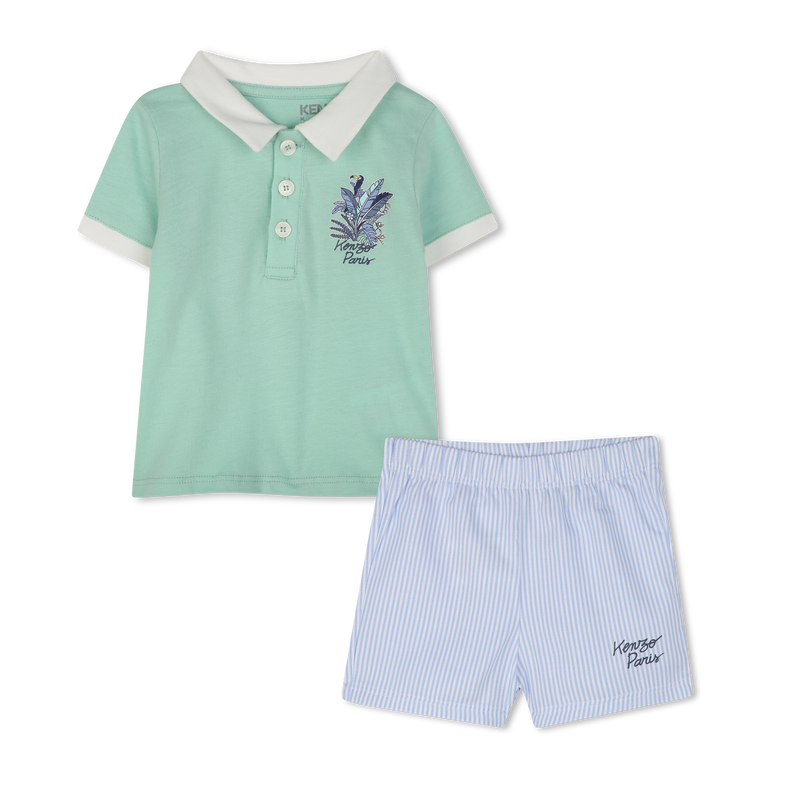 Polo e shorts in cotone KENZO KIDS 
                        RAGAZZO