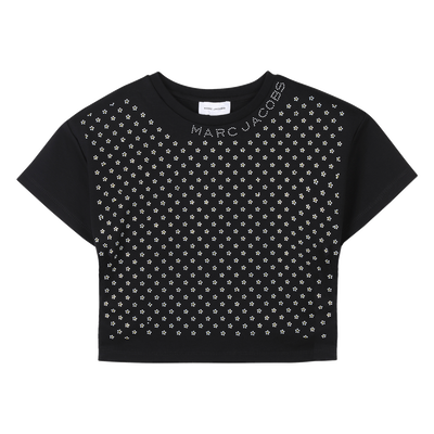 Top in cotone con strass MARC JACOBS BAMBINA