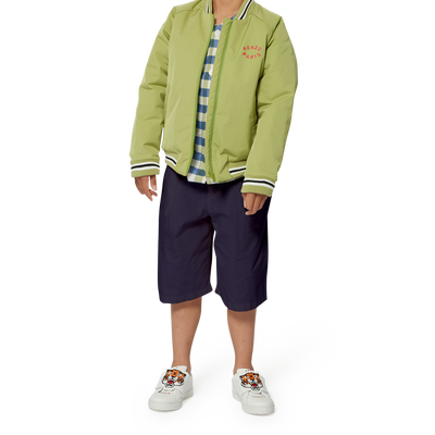 Bermuda tinta unita in cotone KENZO KIDS RAGAZZO