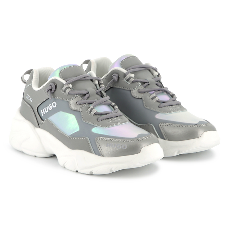 Sneakers stringate bimateriali HUGO 
                        BAMBINA