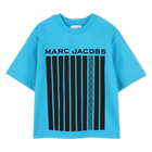 T-shirt bicolore in cotone, TURCHESE, hi-res