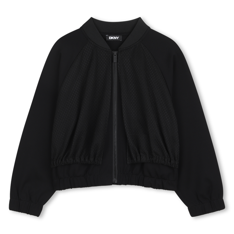 FELPA CON CAPPUCCIO E ZIP DKNY 
                        BAMBINA