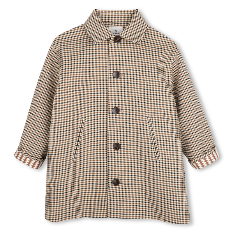 Cappotto lungo a quadri KIDS AROUND 
                        BAMBINA