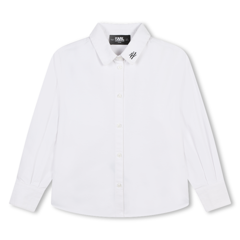 Camicia con logo ricamato KARL LAGERFELD KIDS 
                        BAMBINA