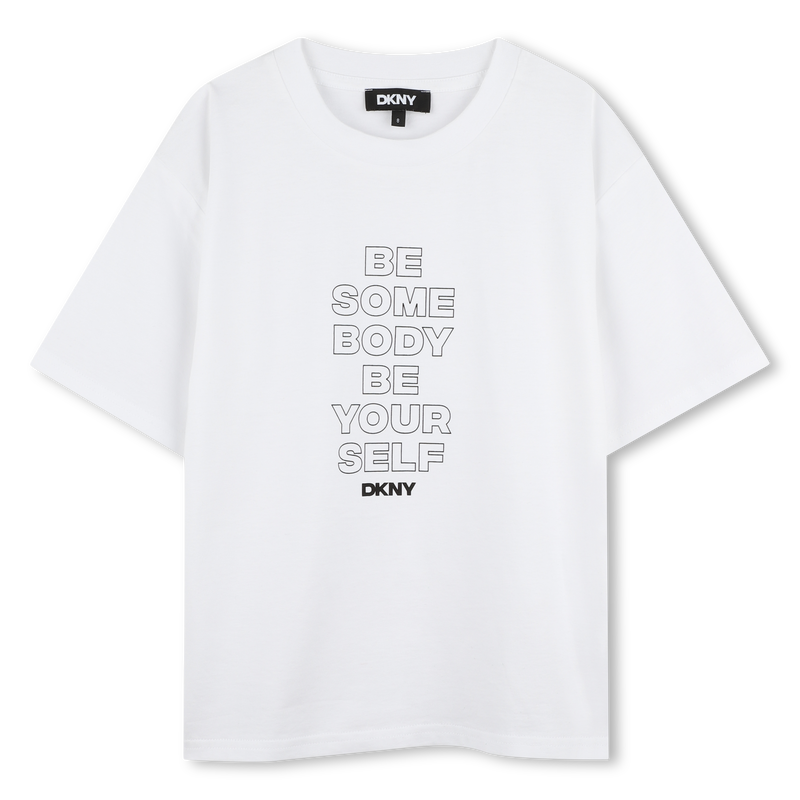 T-shirt a maniche corte cotone DKNY 
                        BAMBINA