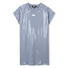 Abito in cotone con paillettes, BLU LAVANDA, hi-res