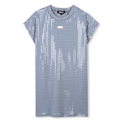 Abito in cotone con paillettes DKNY BAMBINA